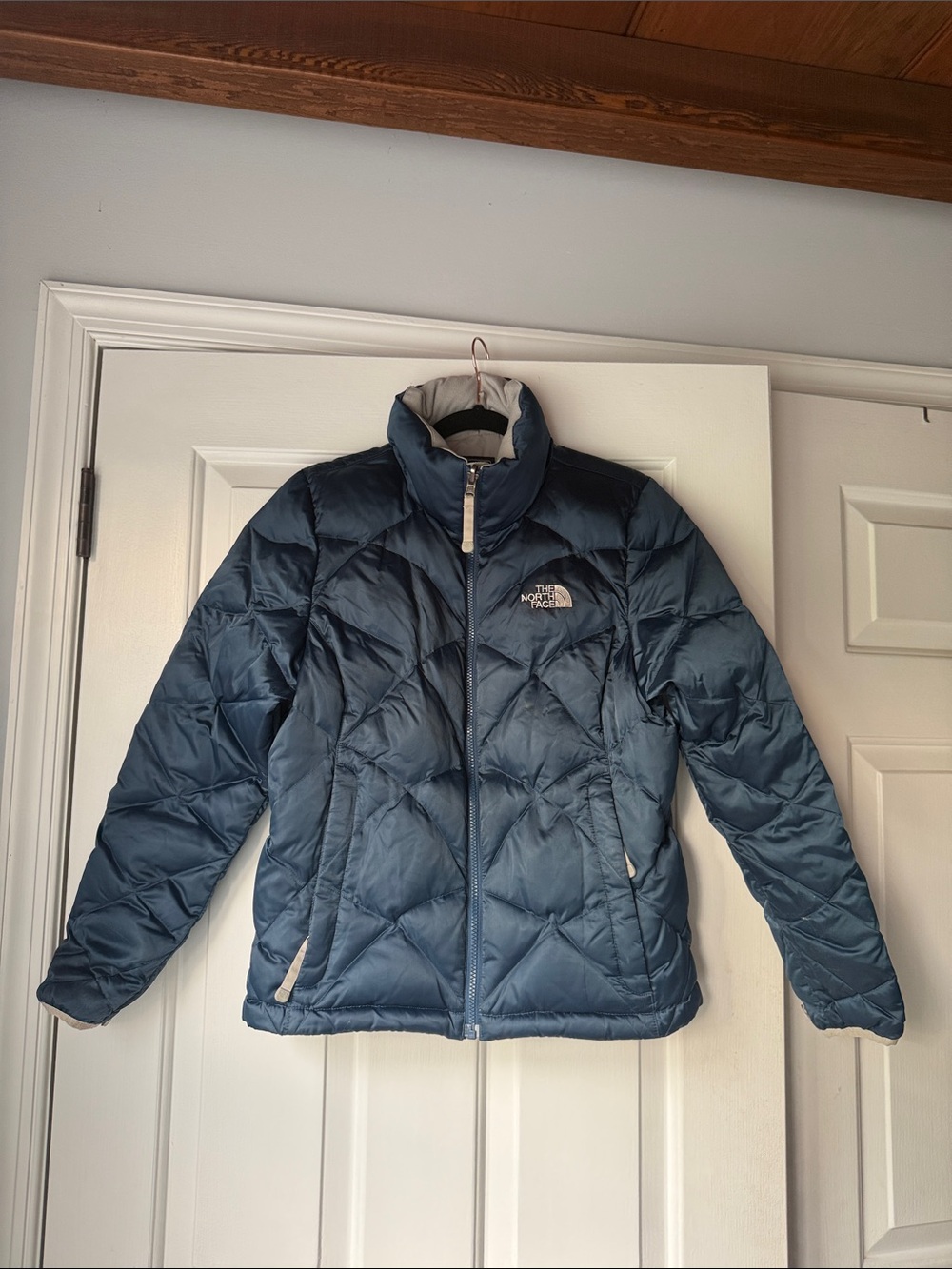 The North Face Teal Blue Quilted 550 Puffer Jacket